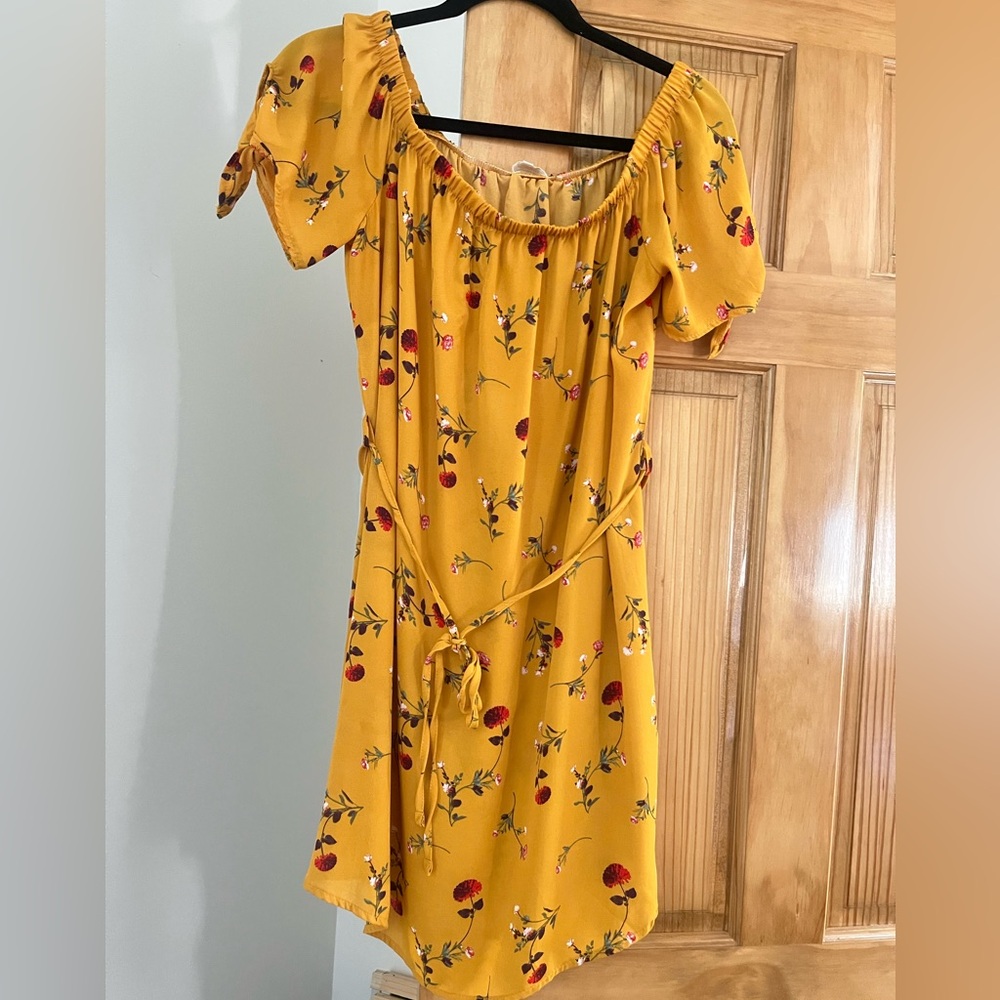 Stella Tweed Mustard Floral Dress